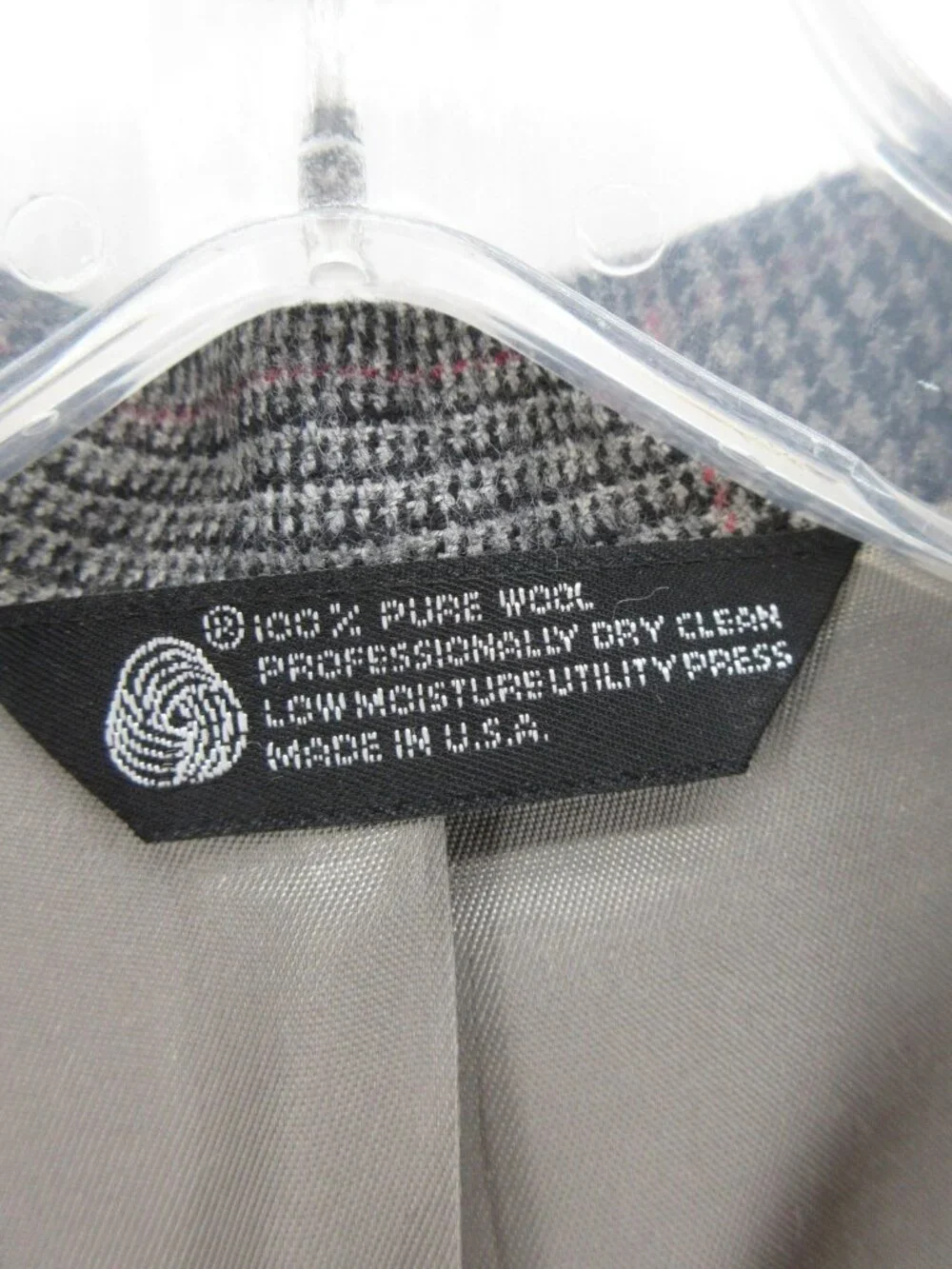 VINTAGE Majer Sport Coat 44 Blazer Pure Wool Glen Plaid Jacket USA *